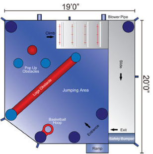 Dazzling Bounce House for rent 19' x 20' serving Dupage county, illinois 