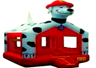 #7 Fire Dog Bounce House 14x14